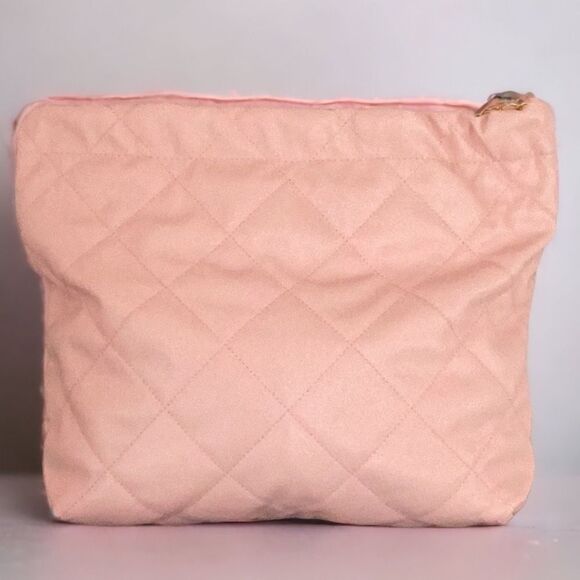 WOMENS NEW LARGE SHOULDER TOTE HANDBAG CHAIN LIGHT PINK SOFT LEATHER WITH POUCH - Picture 10 of 12